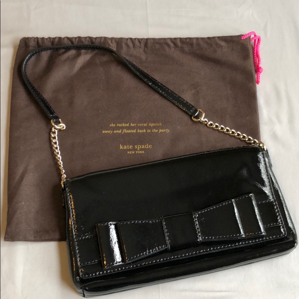 Kate spade black patent leather bow purse